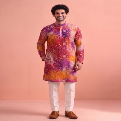 Men’s Embroidered Kurta Pajama with Dupatta